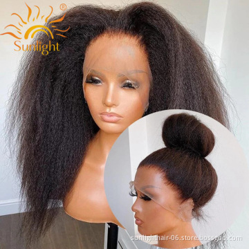 Sunlight Hd Lace Curly Frontal Honey Mongolian Extensions 360 Wig With Baby Mink Virgin Brazilian Silky Kinky Straight Hair